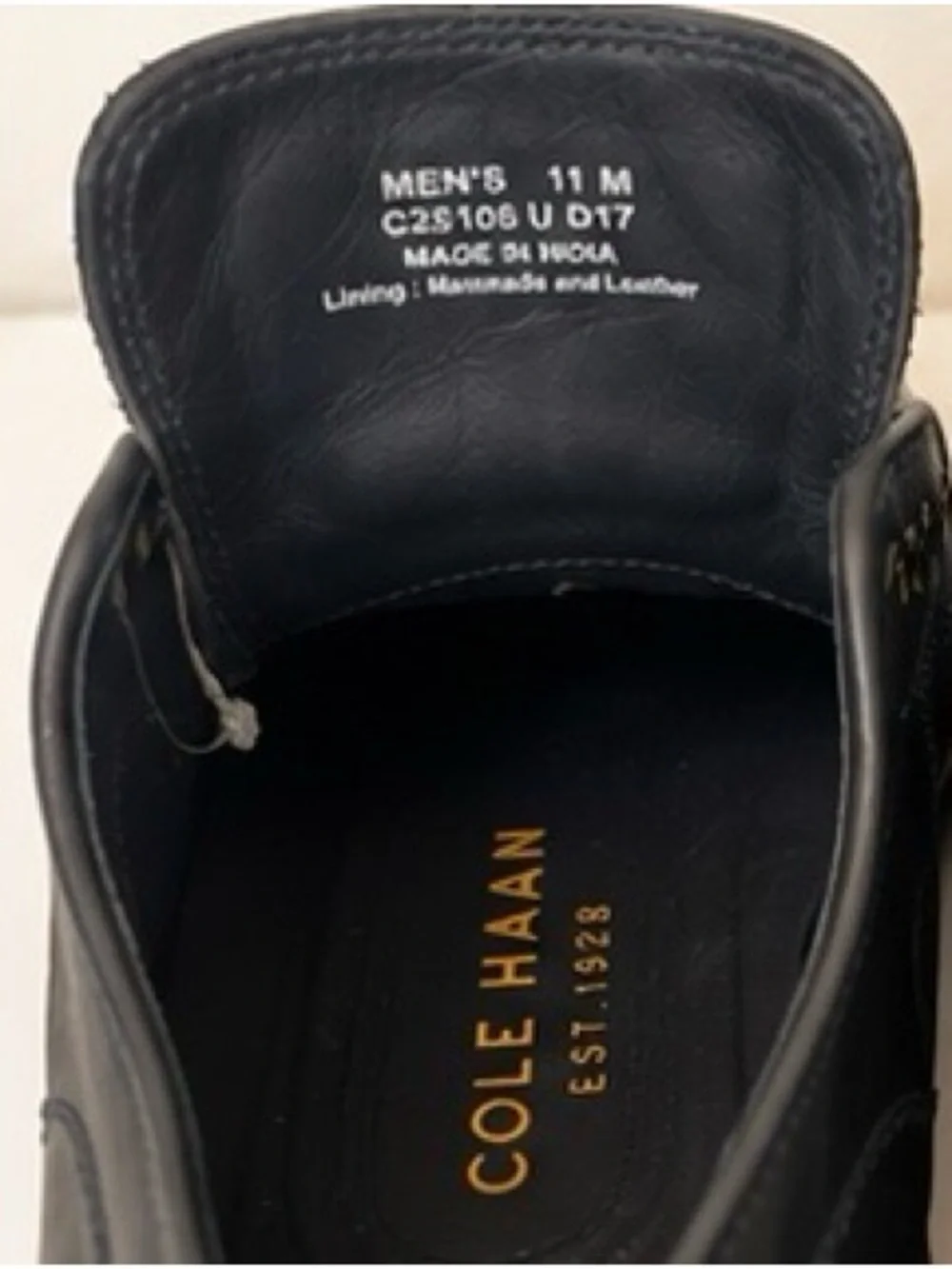 Cole Haan Navy Leather Derby/Oxford Shoes with Brass Eyelets